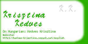 krisztina kedves business card